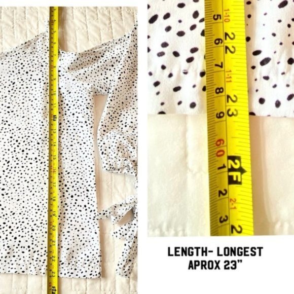 Dalmatian Print Cold Shoulder Blouse NEW - Picture 11 of 16